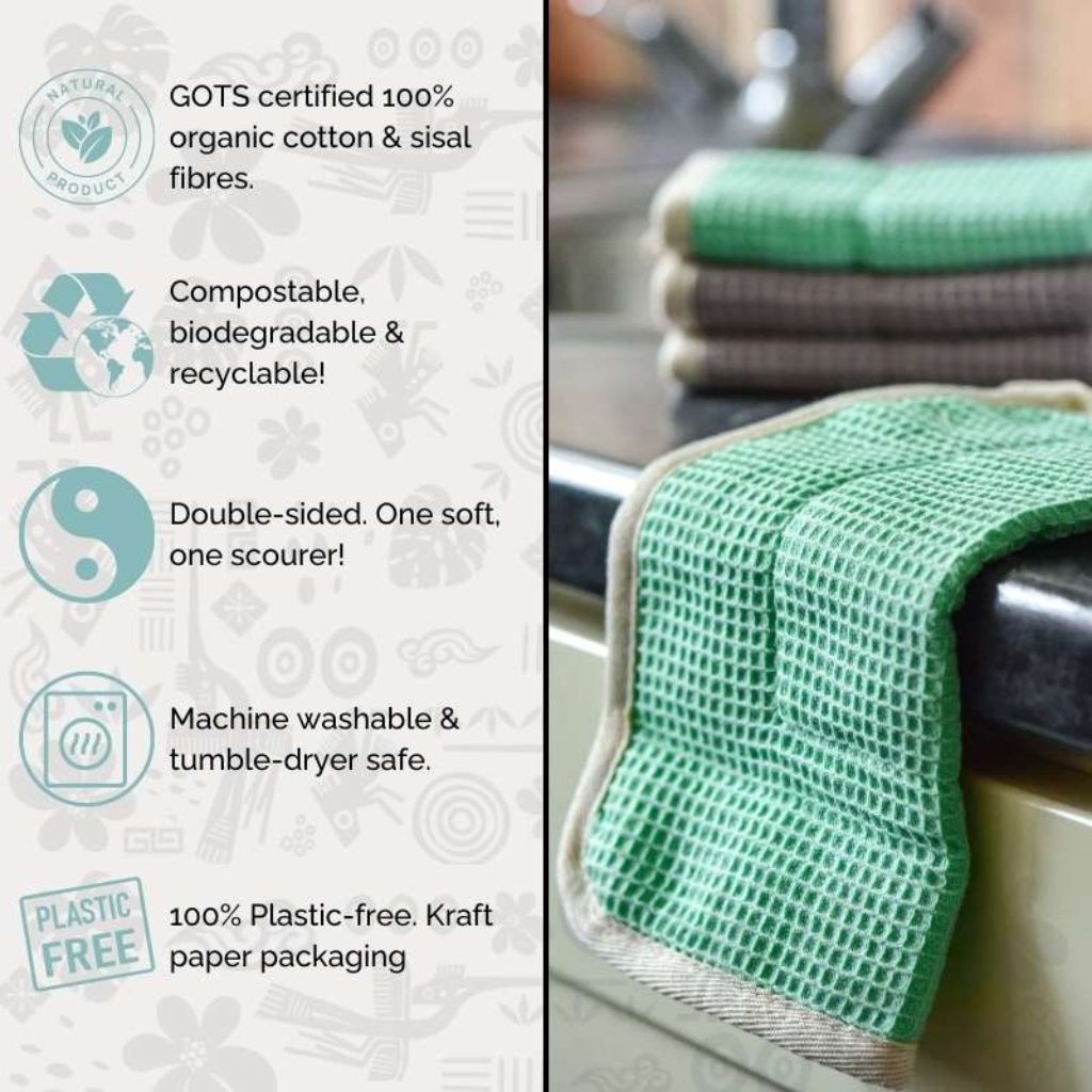Multi-Use Dish Cloth - Organic Cotton and Sisal Grass