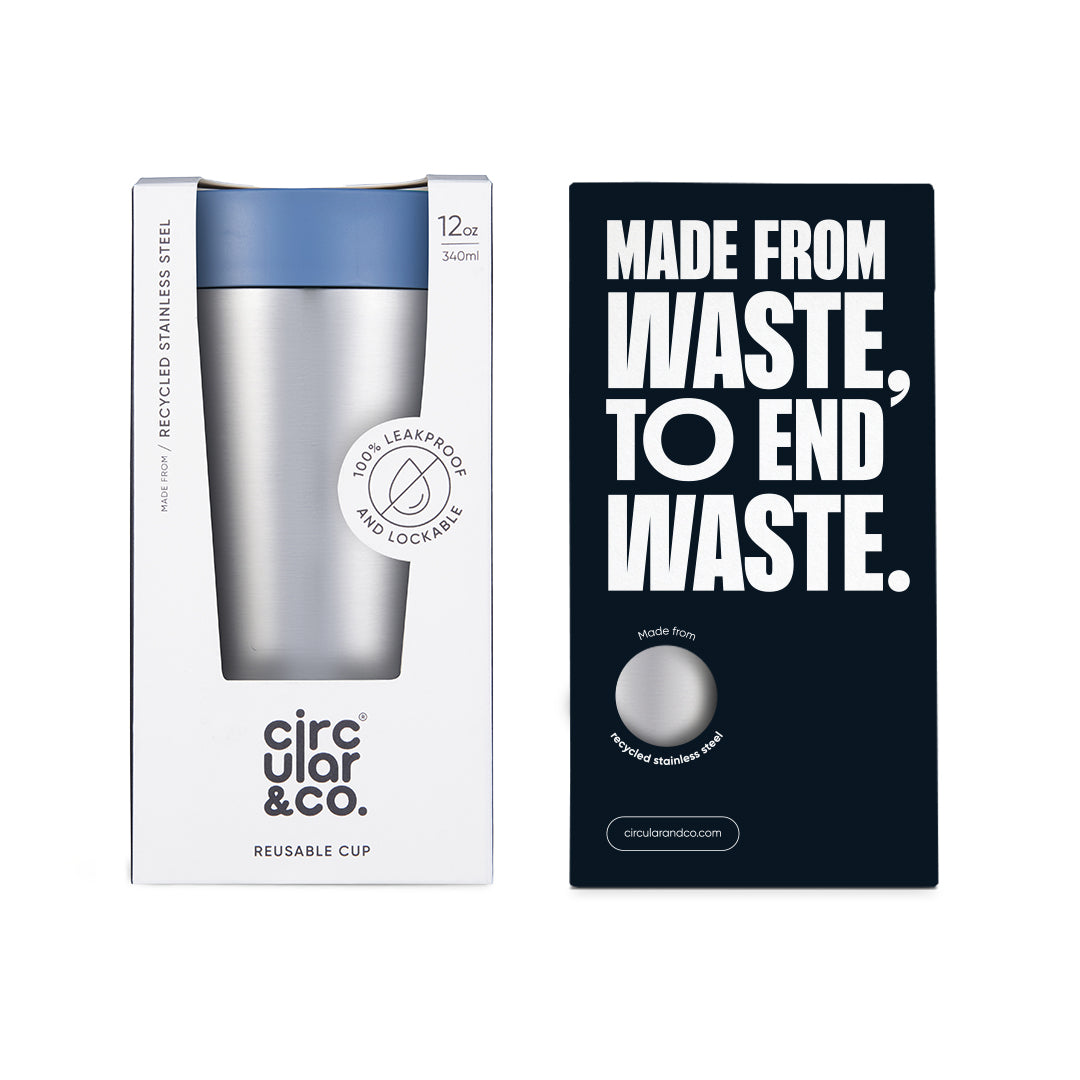 Circular&Co Stainless Steel Travel Mug - 12oz (340ml)  - Various Colours