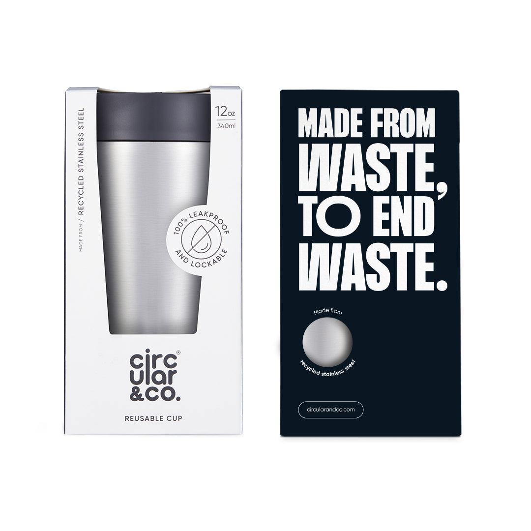 Circular&Co Stainless Steel Travel Mug - 12oz (340ml)  - Various Colours