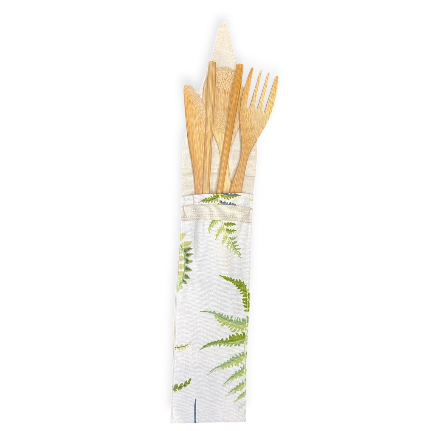 Bamboo Cutlery in Handmade Pouch - Various Fabrics